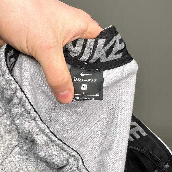 Vintage Y2K Nike Sweatpants Mens S Grey Cotton Joggers Black Swoosh DriFit - Picture 4 of 4